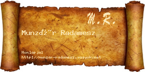 Munzár Radamesz névjegykártya